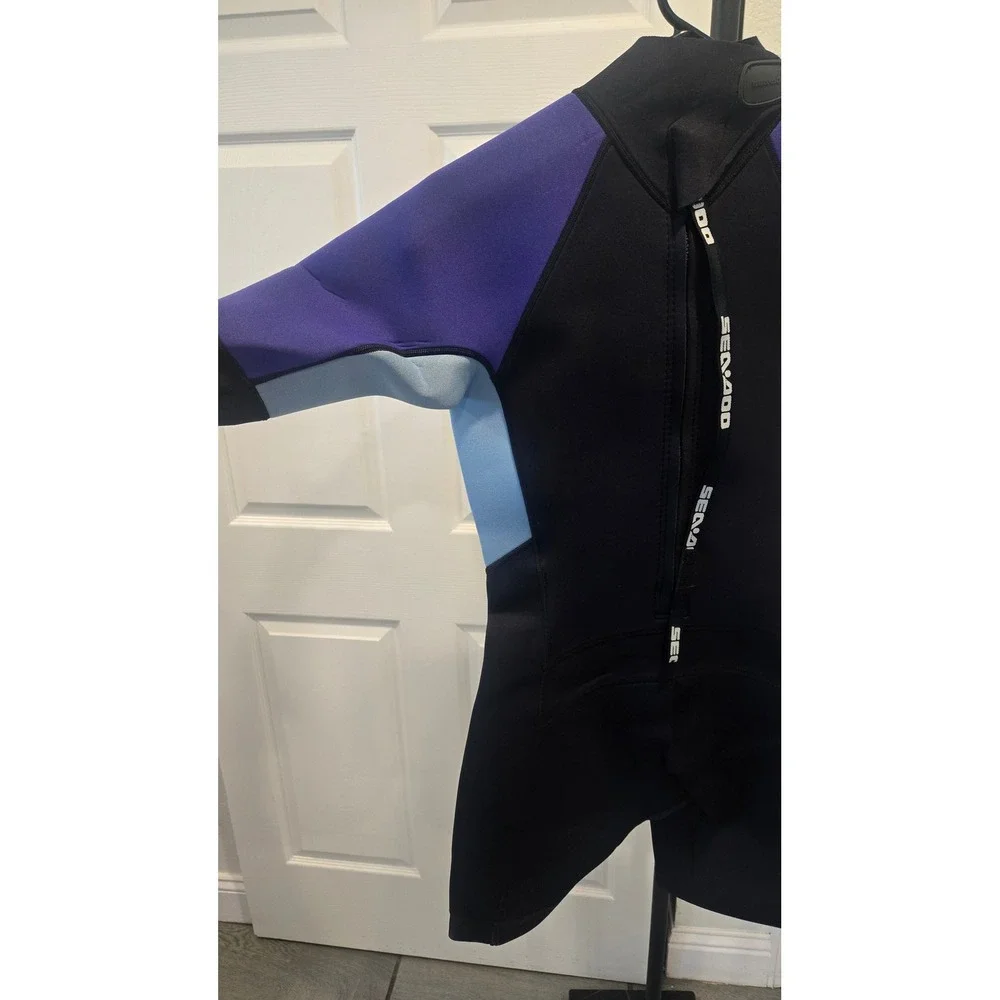 Sea-Doo Exotic Shorty Wetsuit Ladies S Deep Purple 3mm Neoprene Springsuit New